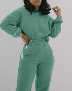 Ensemble Survêtement <span class=keywords><strong>Femme</strong></span> 2 Pièces Empilé <span class=keywords><strong>Haut</strong></span> Pantalon Automne, Tenue De Jogging À Capuche - Product Image 3