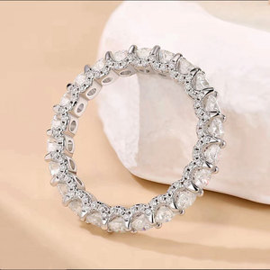 Maßge schneiderte Luxus ringe 10 Karat 14 Karat 18 Karat Massiv gold Ewigkeit sband 10 20 30 50 Zeiger Labor gewachsen CVD <span class=keywords><strong>Diamond</strong></span> Iced Side Certified - Product Image 3