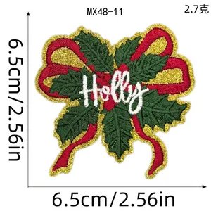 Décoration de Noël pour arbre de Noël, petit badge thermocollant, patchs brodés à paillettes, applique pour vêtements - Product Image 4