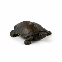Statue de tortue en bronze patiné antique, sculpture de tortue en bronze faite à la main, représentant une faune sauvage