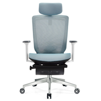 Chaise de bureau exécutive moderne, confortable, ergonomique et écologique en tissu, dossier haut avec accoudoirs 3D et repose-pieds