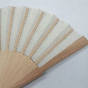 Abanico de mano blanco de madera y papel plegable para bodas, fiestas de baile, manualidades DIY - Product Image 4