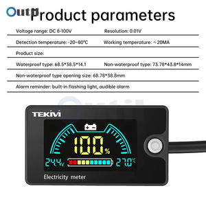 <span class=keywords><strong>Mini</strong></span> pil test cihazı DC 8-100V <span class=keywords><strong>LCD</strong></span> dijital renkli ekran voltmetre araç gerilim metre taşınabilir pil pil test cihazı - Product Image 6