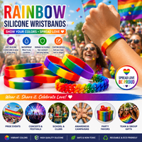 Bracelets en silicone arc-en-ciel tendance, bracelets en caoutchouc souple pour les festivals, les cadeaux et les activités pour jeunes