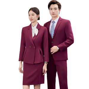 Unisex Autumn Winter Formal Suit For Hotel Receptionists And Restaurant Staff <b>Work</b> Uniforms Polyester Woven - Product Image 5