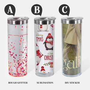 Vaso Personalizado de Acero Inoxidable con Tapa y Pajita, Diseño de Globo de Nieve de 20 oz, con Purpurina, para Refrescos, Cerveza, Café - Product Image 4