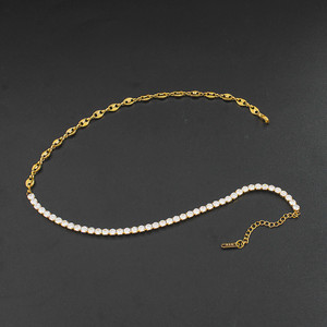Vente en gros <span class=keywords><strong>de</strong></span> colliers et bracelets en acier inoxydable avec grains <span class=keywords><strong>de</strong></span> <span class=keywords><strong>café</strong></span> Chaîne à maillons Collier en cristal pour femmes Cadeau pour filles - Product Image 5