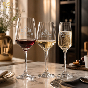 Verres à pied en verre transparent fabriqués à la machine, compatibles lave-vaisselle, verres à vin rouge, verres à vin blanc, flûtes à champagne, verres durables sans plomb - Product Image 5