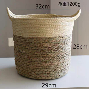 Maceta de suelo de junco marino para decoración del hogar, <span class=keywords><strong>cesta</strong></span> tejida para plantas, cubierta para macetas, <span class=keywords><strong>cesta</strong></span> de almacenamiento para el hogar y organización. - Product Image 4