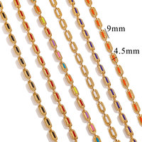 Vente en Gros Chaîne Cubaine Émaillée Colorée en Acier Inoxydable, Accessoires de Bijoux DIY pour Colliers Femme et Homme