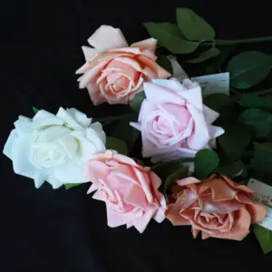 M485婚庆花人造玫瑰花束弗洛雷斯人造丝高品质丝绸玫瑰花茎真触摸乳胶玫瑰