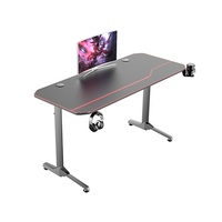 Bureau d'angle de jeu moderne et durable, noir, en MDF, avec cadre en acier RGB, hauteur réglable, pliable, pour usage commercial – Meilleures ventes