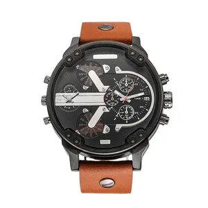 CAGARNY – montres de luxe pour hommes, montre à Quartz, affichage double heure, montre-bracelet de Sport à la mode, 6820