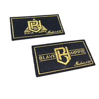 Étiquette tissée pour vêtements, logo scintillant, mode de luxe, étiquettes tissées pour perruques et vêtements, étiquette de vêtement