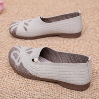 Chaussures décontractées pour femmes, légères et respirantes, à semelle souple, avec motif floral perlé, à enfiler, confortables pour la marche – Nouveauté à recommander