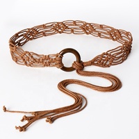 Ceintures tricotées rétro bohèmes décontractées pour femmes Accessoires de vêtements en corde tissée avec personnalité