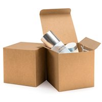 Boîte cadeau en papier kraft marron 4x4x4 pouces, idéale pour les cadeaux, l'artisanat, les cubes, les boîtes à cupcakes, facile à assembler, boîte cadeau pour fête, logo personnalisé