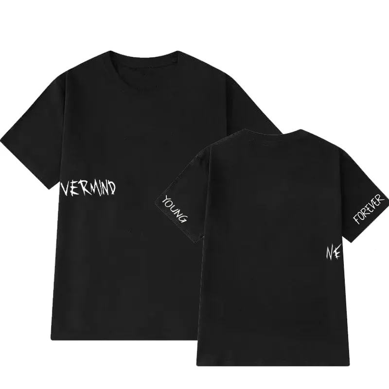 Camiseta com impressão de letras e logotipo de tatuagem, camiseta de algodão para homens e mulheres, de manga curta, moda unissex kpop