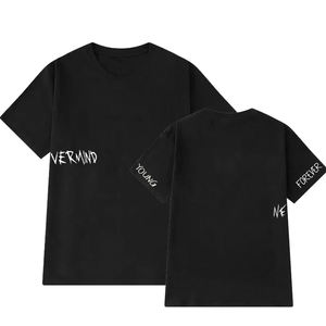 Camiseta con logotipo de tatuaje, Camiseta con estampado de <span class=keywords><strong>letras</strong></span> para mujer y hombre, camisetas de manga corta de algodón de verano, camiseta Unisex de moda Kpop - Product Image 1