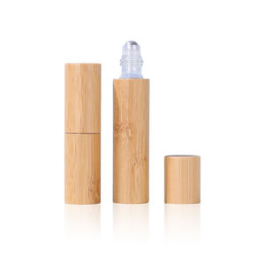 Vetro vuoto 3ml 5ml 10ml bottiglia di bambù Roll-on Eco Friendly in legno <span class=keywords><strong>profumo</strong></span> di olio essenziale con acciaio rullo palla e vetro all'interno - Product Image 1