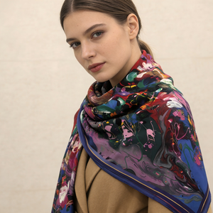 <span class=keywords><strong>Sciarpa</strong></span> Quadrata di Lusso da <span class=keywords><strong>Donna</strong></span> 100% Seta 90cm Stampa Digitale Multifunzionale per Uso Esterno YAYUGAO--Xiangman - Product Image 1