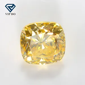 5*5-8*8mm cushion cut plating yellow loose moissanite diamond cushion shape cut vivid yellow color moissanite gems for jewelry