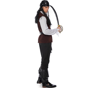 Costume d'aventurier en haute mer pour <span class=keywords><strong>homme</strong></span>, <span class=keywords><strong>déguisement</strong></span> d'halloween pour adulte capitaine pirate des Caraïbes Jack Cosplay - Product Image 3