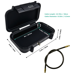 Portable Safe <b>Box</b>,Combination Safe with Removable Cable,Set Your Own Combination,For Travel,Family and Outdoor Camping - Product Image 3