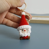 Pendentif porte-clés exquis fait main en laine tressée au crochet avec motif animalier - Breloque originale artisanale pour sac et bagage