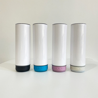 Stok USA pengisian daya USB 20oz cahaya putih dalam gelap sublimasi lurus kosong Speaker pemutar musik pintar Tumbler untuk pencetakan panas