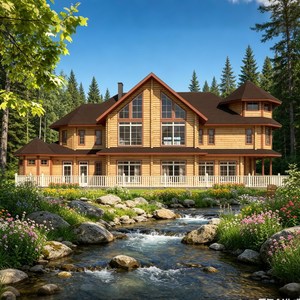 Casa de Madera de Diseño Europeo, Estilo <span class=keywords><strong>Castillo</strong></span>, Estructura de Madera Prefabricada, Cabaña de Madera, Hotel, Villa, Taller - Product Image 1