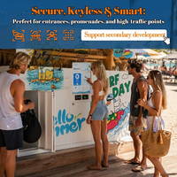 Casier de rangement électronique intelligent assemblé pour les visiteurs de la plage - Utilisation commerciale en libre-service 24h/24 et 7j/7, étanche et résistant à la rouille