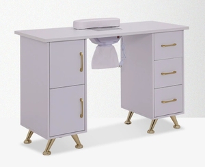 Mesa de Manicura Moderna de Lujo con Colector de Polvo, Juego de Mesa y Silla Doble de Madera para Salón de Belleza, Diseño para Sala de Estar - Product Image 6