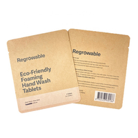 Sachets en papier kraft écologiques thermosoudés sur 3 côtés, recyclables, avec logo noir imprimé, petits sachets de 5 grammes