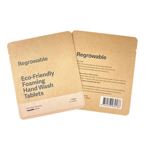 पर्यावरण के अनुकूल 3 पक्ष गर्मी सील क्राफ्ट पेपर बैग पुनरावृत्ति काले लोगो मुद्रित छोटे 5 ग्राम कागज पाउच - Product Image 4