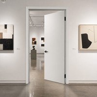 Ensemble de portes WPC sur mesure avec cadre moulé intégré, anti-termites, étanche, joint en caoutchouc, charnière en acier inoxydable, prêt pour OEM/ODM