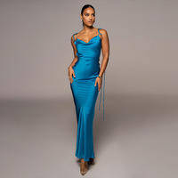 Robe Longue D'Été 2023 en Satin de Soie Sexy, Robe Maxi Élégante pour Femmes, Robe de Soirée sans Dos Moulante pour Club