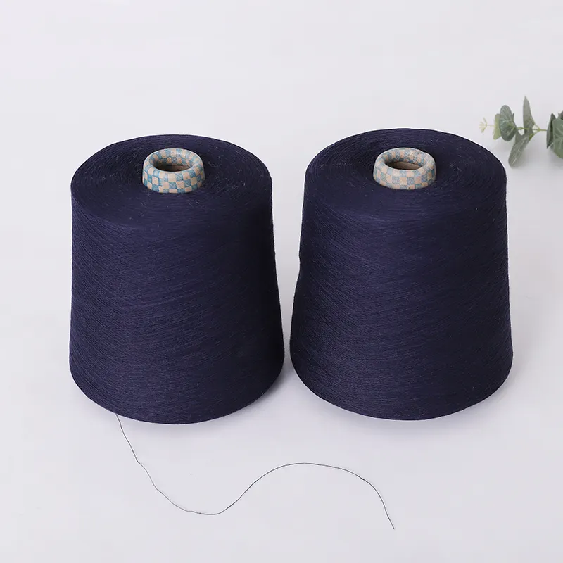 Nhuộm màu chải thô vòng chải kỹ kéo sợi dệt kim NE 16/2 20/2 21/2 32/2 40/2 100% polyester nhuộm sợi chải kỹ