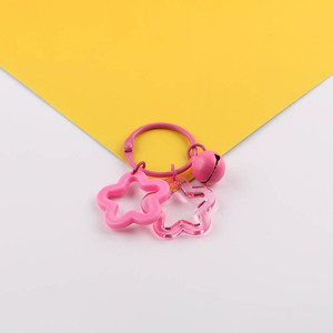 Hollow Star Shape Metal Keychain with Bell Pendant Lightweight Baking Paint DIY Jewelry <b>Accessory</b> for <b>Doll</b> Headphone Case Decor - Product Image 4