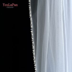 YouLaPan V34 romantico e semplice <span class=keywords><strong>velo</strong></span> da sposa monostrato a forma di diamante con bordo in rilievo di cristallo personalizzabile formato <span class=keywords><strong>velo</strong></span> da sposa - Product Image 6