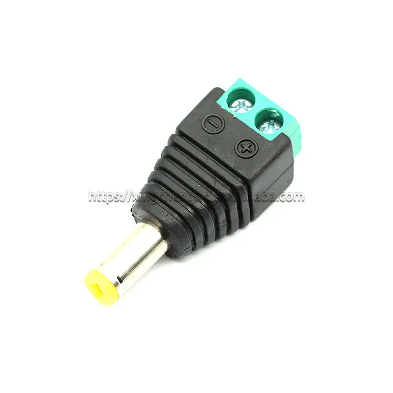 Male DC Power Plug 5.5*2.1mm Power Jack Adapter Tuning Fork Plug konektor untuk kamera CCTV