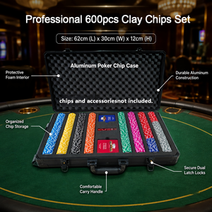 Ensemble <span class=keywords><strong>de</strong></span> jetons <span class=keywords><strong>de</strong></span> casino en argile sans MOQ, 600 pièces, avec valise en aluminium à roulettes, style <span class=keywords><strong>de</strong></span> jetons sélectionnable, configuration par défaut pour salle <span class=keywords><strong>de</strong></span> jeux VIP - Product Image 3