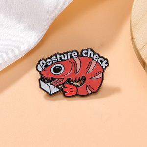 Sming Pins เข็มกลัดเคลือบรูปกุ้งก้ามกรามน่ารักตราสัตว์ทะเลเข็มกลัดลายตามท่า - Product Image 4