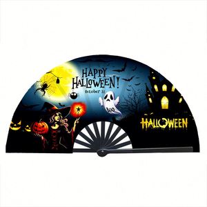 13inch Handle Sublimation Blanks <b>Hand</b> <b>Fans</b> Popping White <b>Fan</b> Black 33CM Polyester Plastic Fabric Folding Clacking Clack <b>Fan</b> - Product Image 6