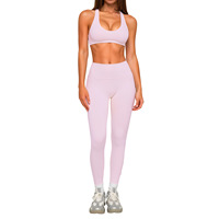 Ensemble de yoga brossé pour femmes |   Découpes au dos croisées et effet ventre plat |   Vêtements de sport sculptants à taille haute pour lifter les fesses