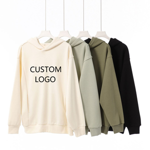 เสื้อฮู้ดพิมพ์โลโก้แบบกำหนดเองคุณภาพสูงเสื้อมีฮู้ดไร้ลายสำหรับทุกเพศพร้อมผ้าคอตตอนผสมโพลีเอสเตอร์ขอบขนาดใหญ่พิเศษ - Product Image 1