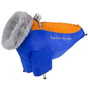 Warm Winter Dog Clothes Windproof Coat Reflective Turtleneck Dog Snow Jacket Two-Legged Puffer Coat for Large Dogs