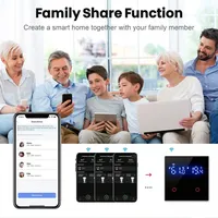 RKHK Homekit Interruptor de Pared Inteligente WiFi de 1-4 Canales con Termostato RF para Calefacción por Suelo Radiante, Control de Temperatura Programable