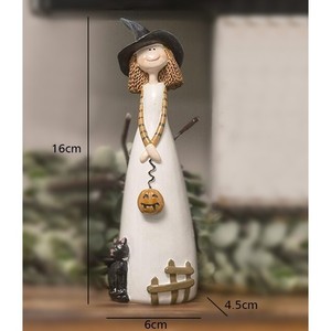 Halloween <b>Witch</b> Resin Statue Set Indoor <b>Decoration</b> Craft Gift For Holiday Party - Product Image 3