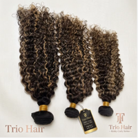 Extensiones de Cabello Virgen Vietnamita Funmi Ondulado Profundo 12A 100% Cutícula Alineada Color P4/30 para Tejer Cabello a Granel